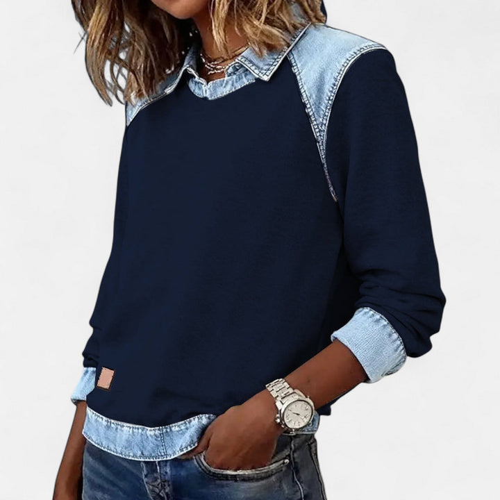 Women's Sweater | Layered Collar Detail