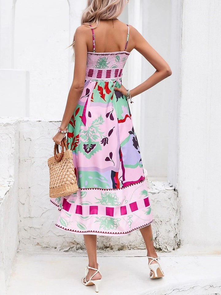 Women's Boho Midi Dress | Square Neck