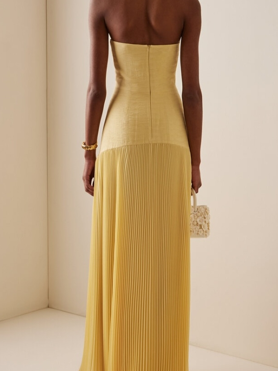 Women's Maxi Sundress | Strapless Pleated
