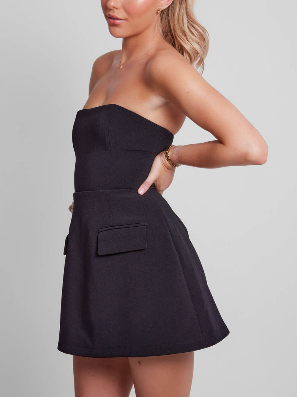 Women's Cocktail Mini Dress | Strapless A-Line