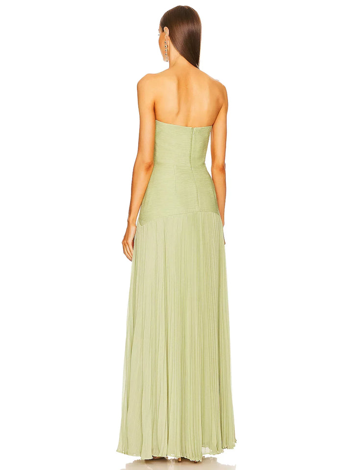 Women's Maxi Sundress | Strapless Pleated