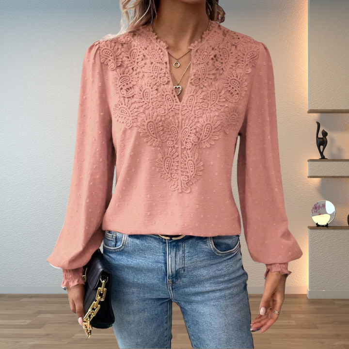 Women's Blouse | Long Sleeve Lace Detail