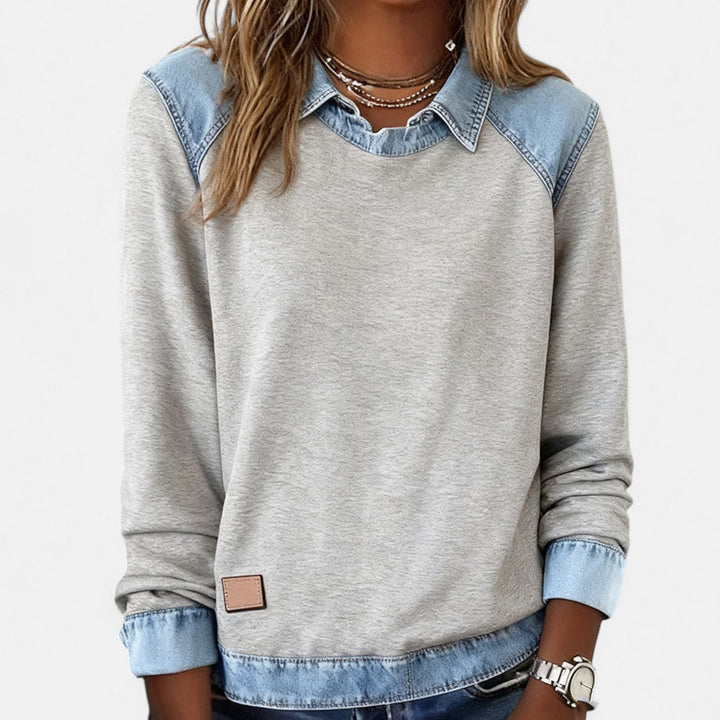 Women's Sweater | Layered Collar Detail