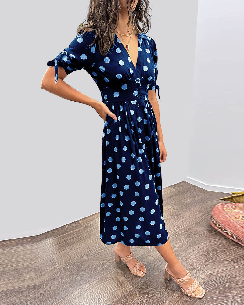 Women's Dress | Midi Polka Dot Print
