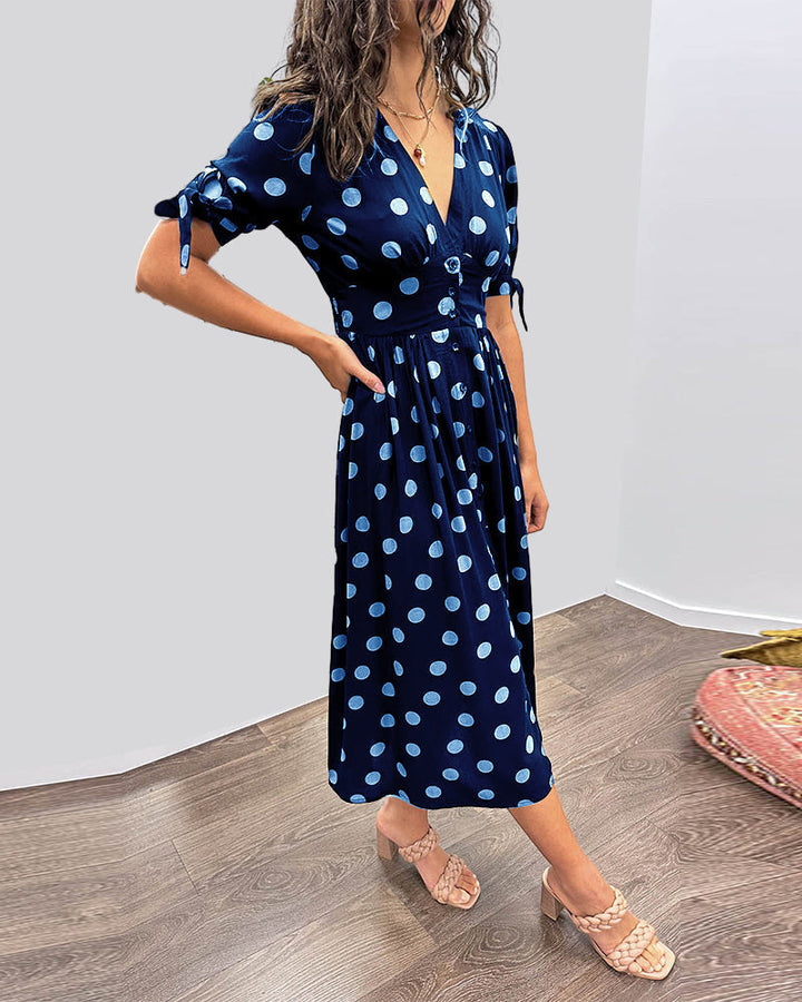 Women's Dress | Midi Polka Dot Print
