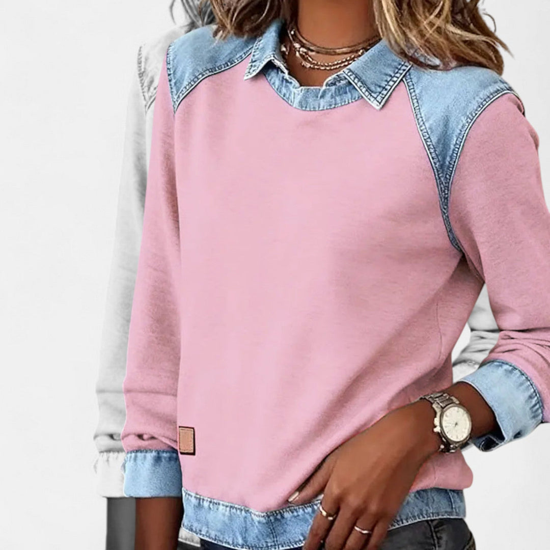 Women's Sweater | Layered Collar Detail