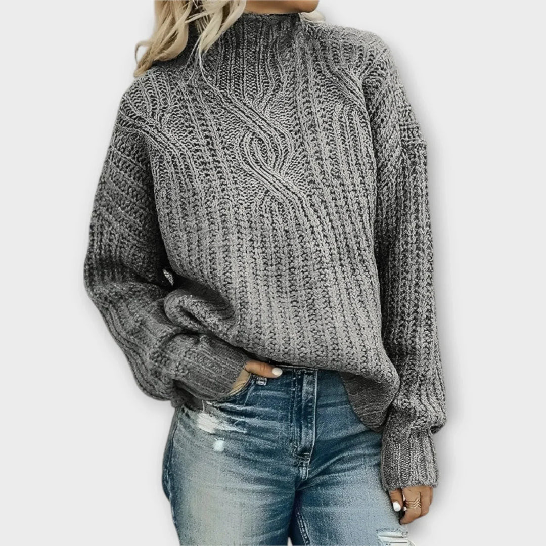 Women's Sweater | High Neck Textured Knit