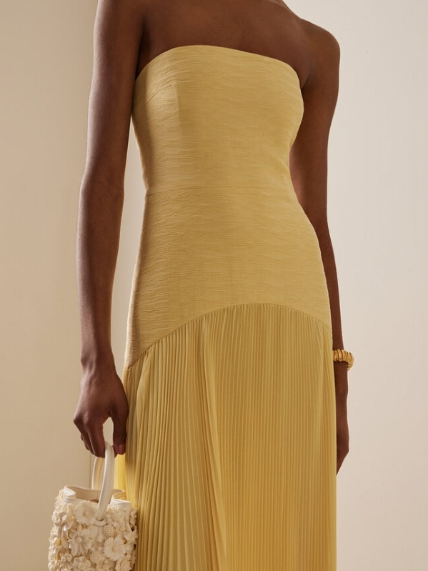 Women's Maxi Sundress | Strapless Pleated