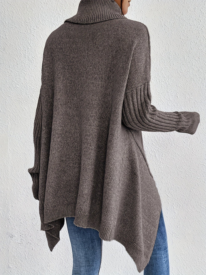 Women’s Sweater | Turtleneck Asymmetric Knit