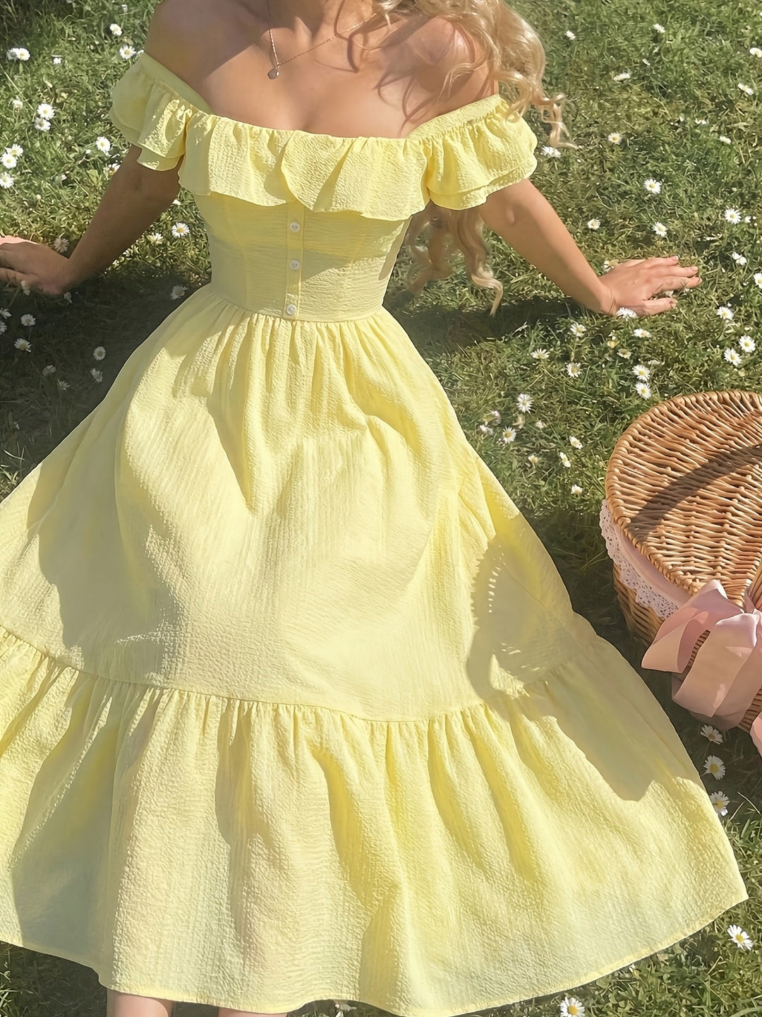 Women's Cocktail Maxi Dress | Off-Shoulder Ruffled