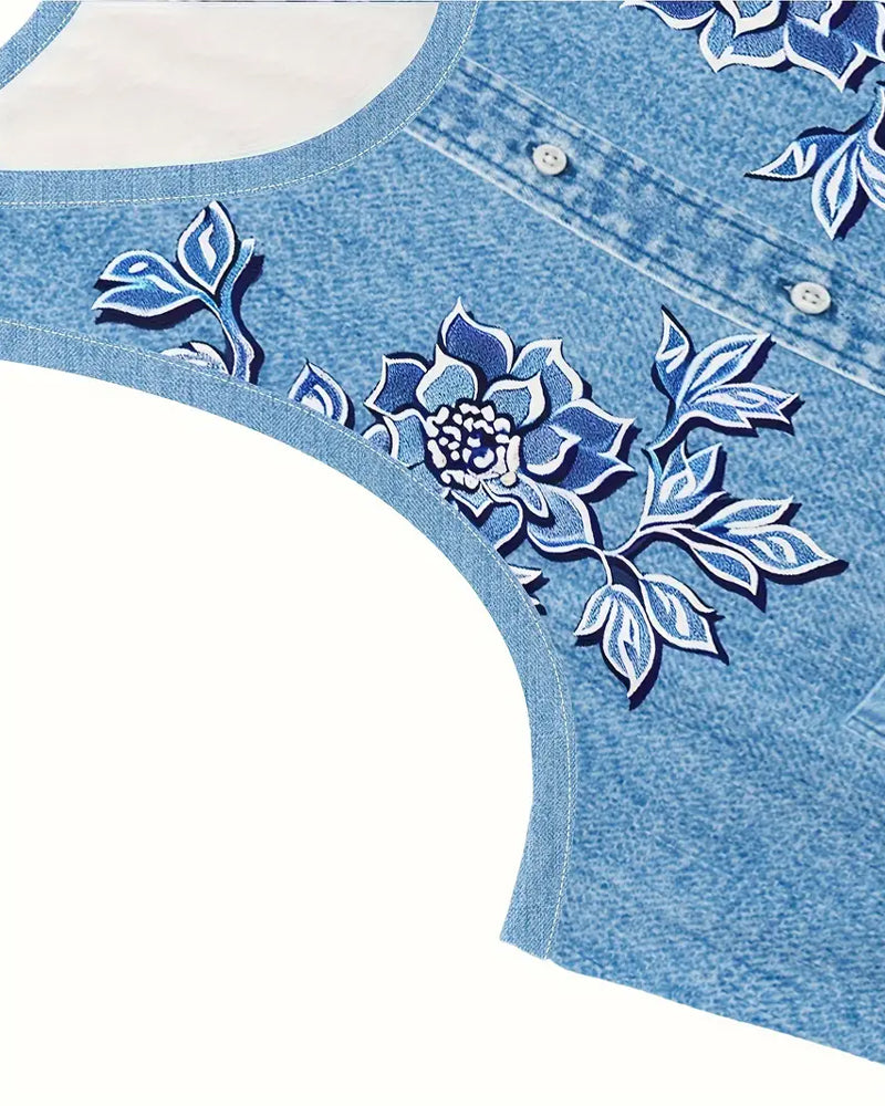 Women’s Dress | Sleeveless Floral Button