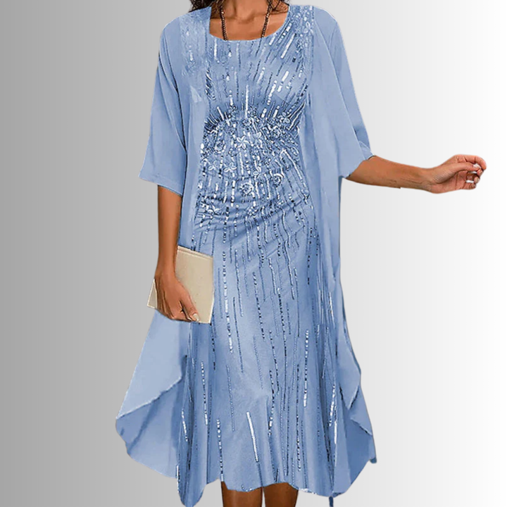 Women's Dress | Layered Open Front Midi