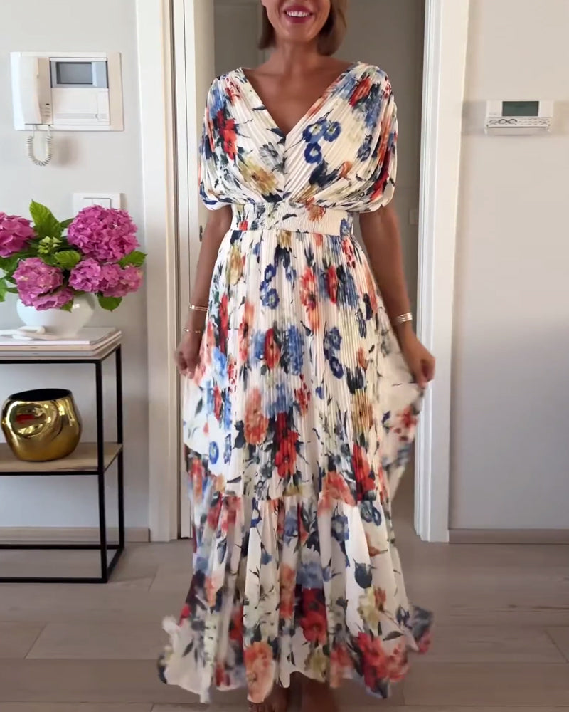 Women's Wedding Guest Maxi Dress | Floral V-Neck
