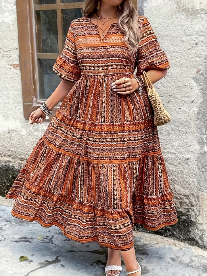Women's Boho Midi Dress | Flowy Printed