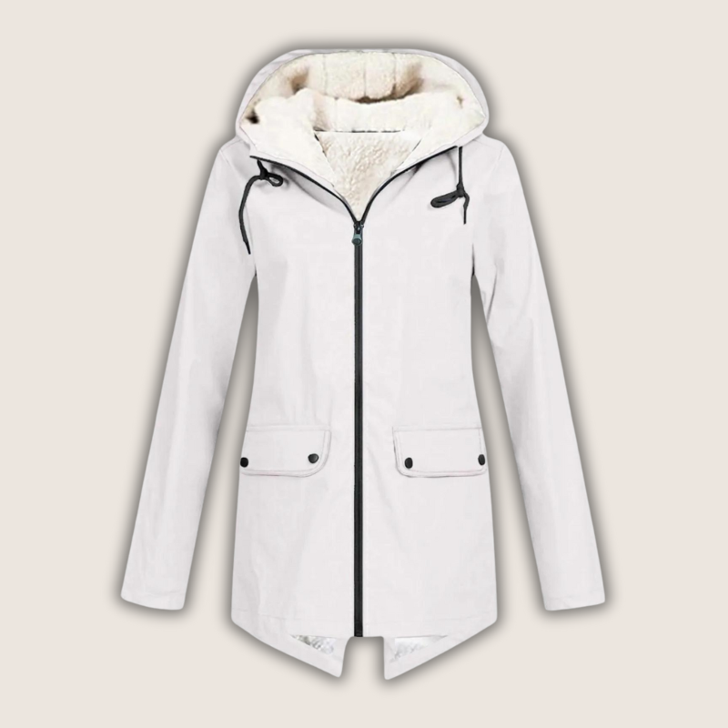 Women's Winter Jacket | Longline Hooded Flap Pockets