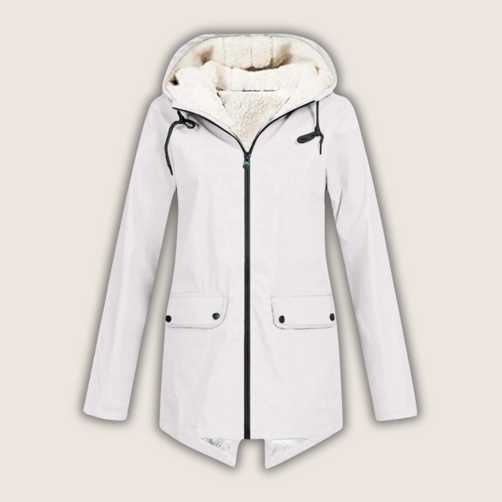 Women's Winter Jacket | Longline Hooded Flap Pockets
