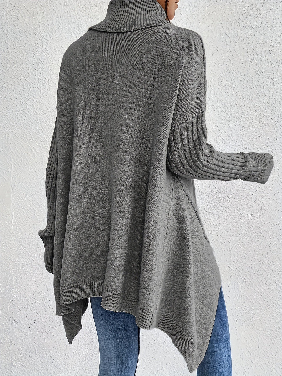 Women’s Sweater | Turtleneck Asymmetric Knit