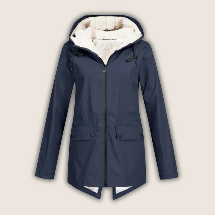 Women's Winter Jacket | Longline Hooded Flap Pockets