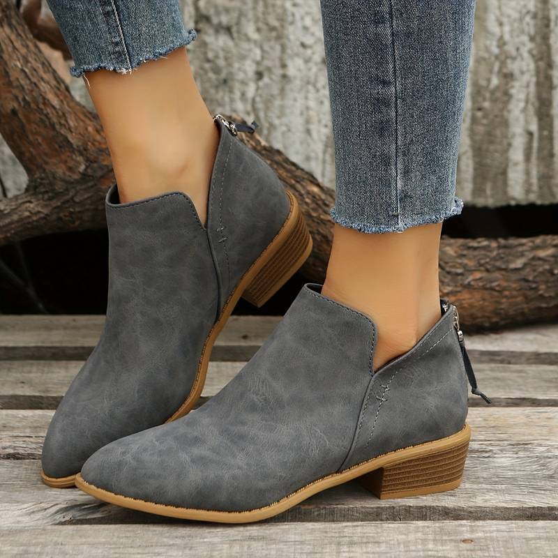 Boots for Women | Slip-On Low Heel Ankle Style