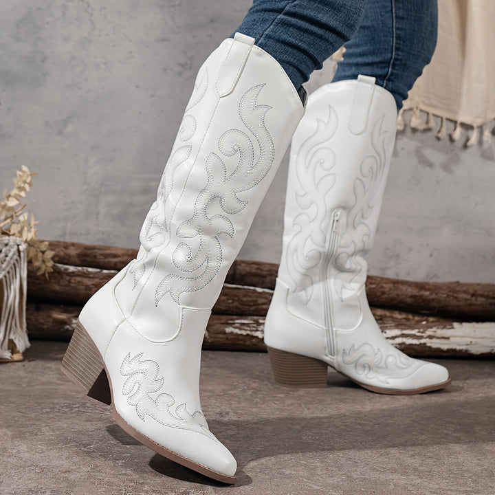 Cowboy Boots For Women | Knee-High Block Heel