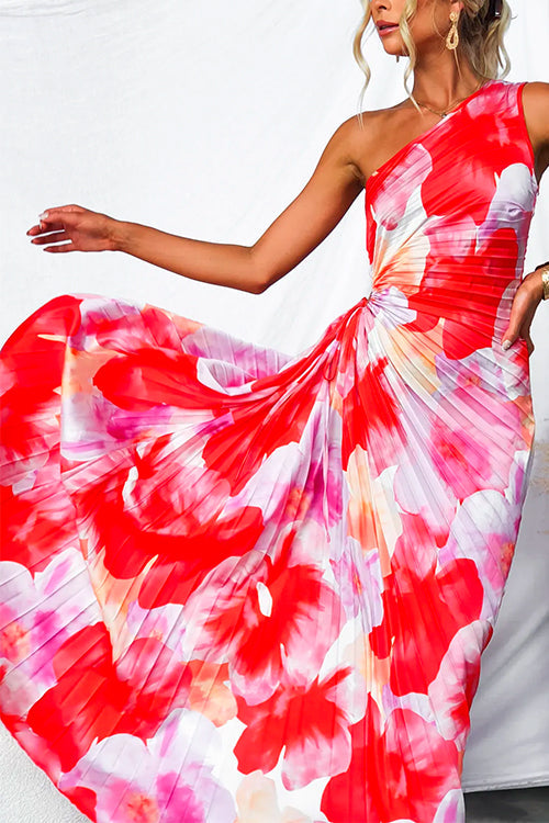 Women's Wedding Guest Maxi Dress | Pleated Floral