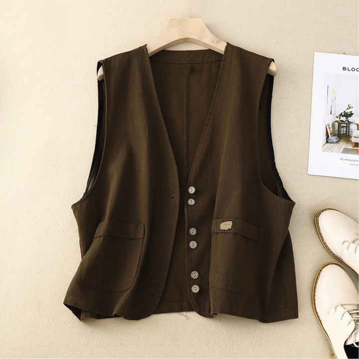 Women’s Vest | Button Front Pocket