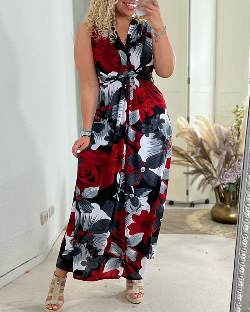 Women's Wedding Guest Maxi Dress | Floral Pleated