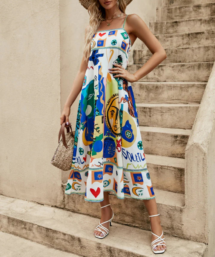 Women's Boho Midi Dress | Floral Printed