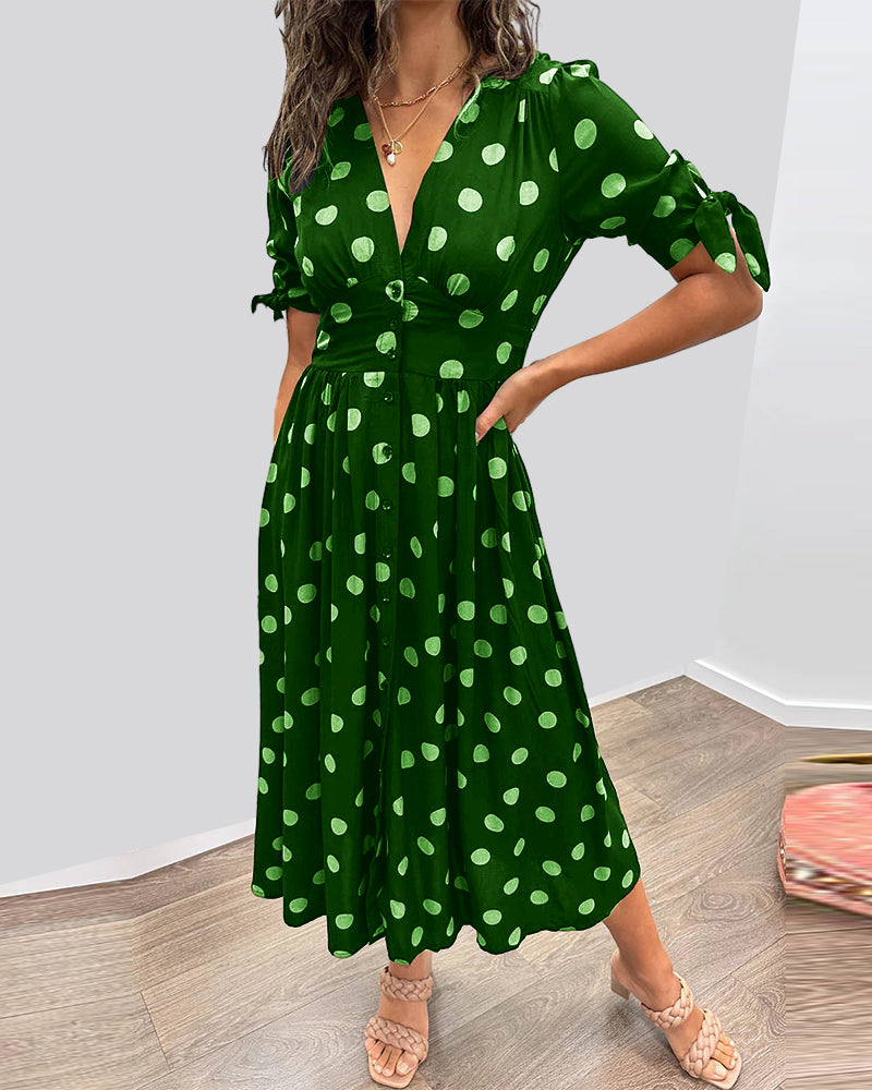 Women's Dress | Midi Polka Dot Print
