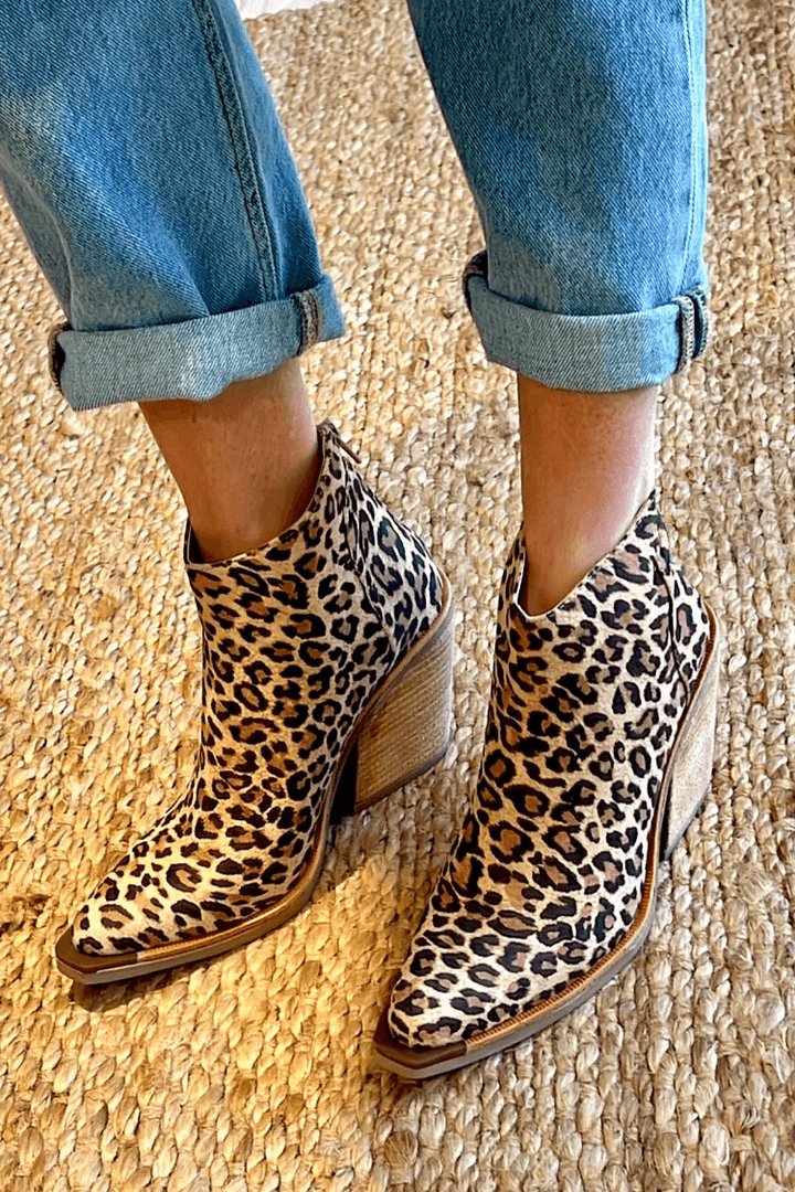 Boots for Women | Ankle-Height Block Heel and Panther Print