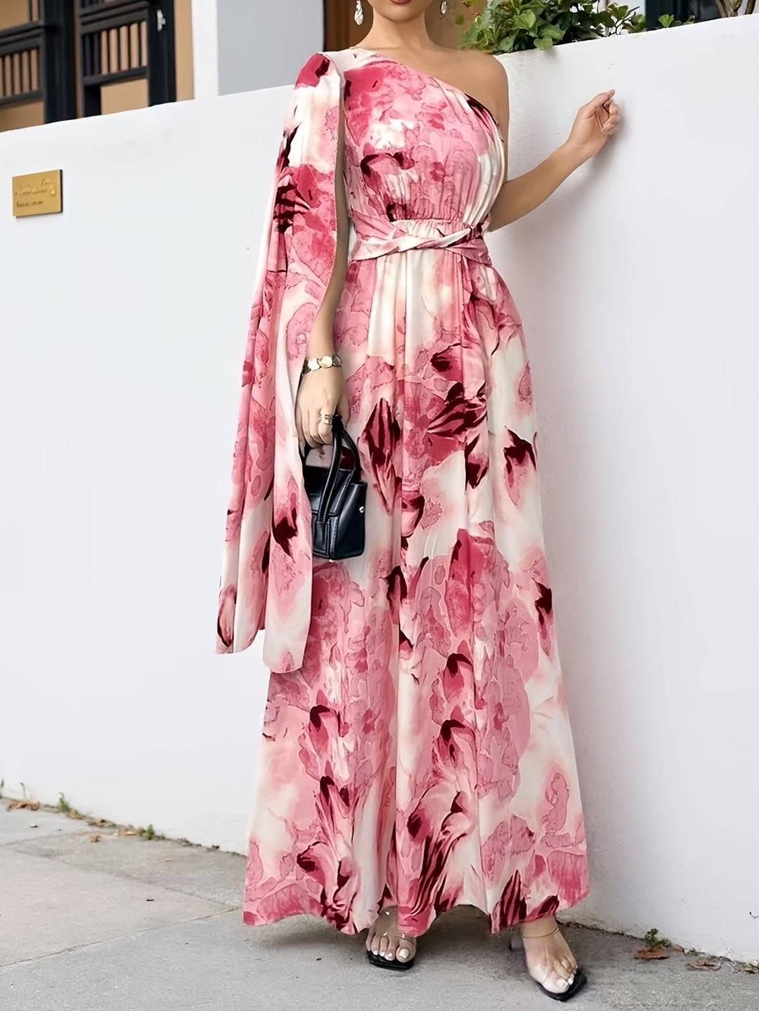 Women's Wedding Guest Maxi Dress | One-Shoulder