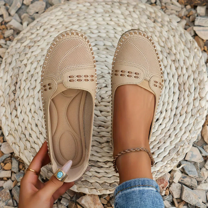 Loafers For Women | Perforated Closed Toe Slip-On