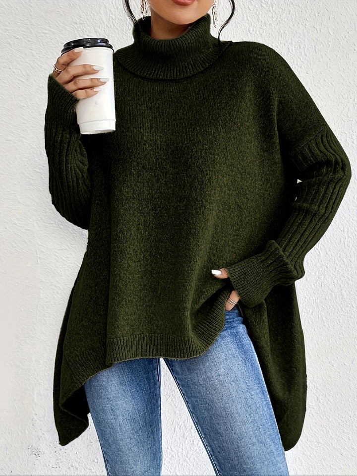 Women’s Sweater | Turtleneck Asymmetric Knit