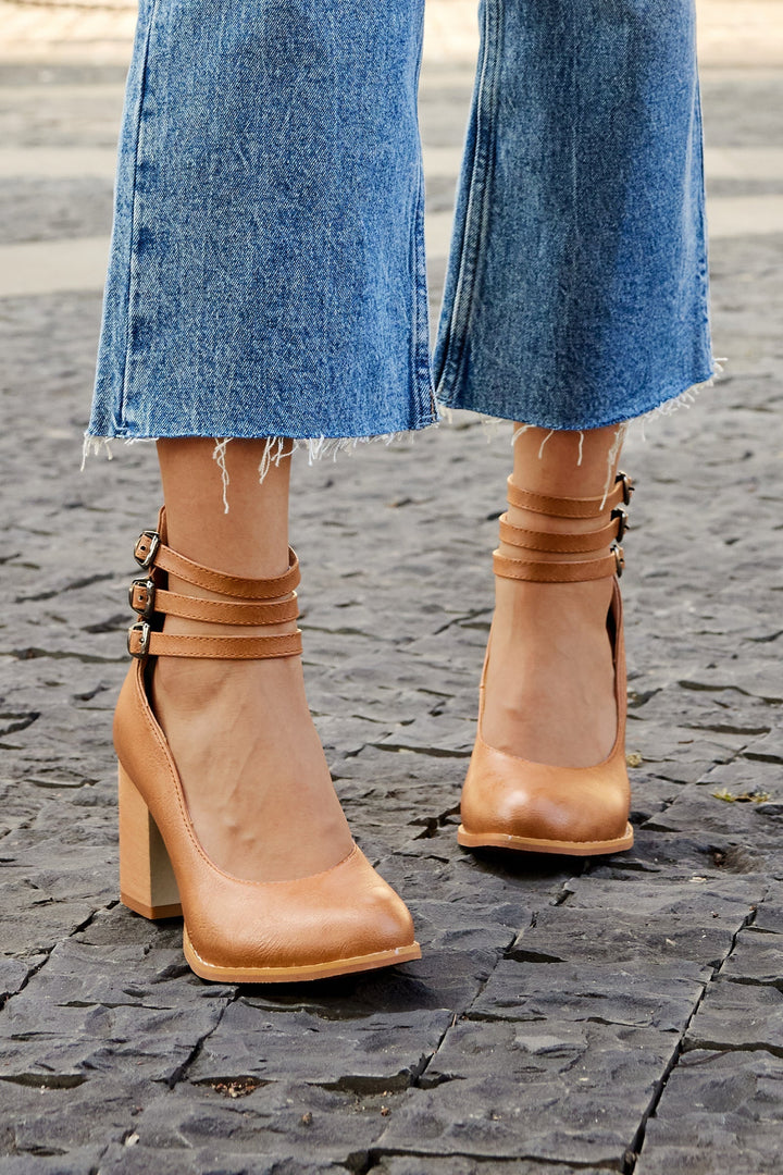 Heels For Women | Ankle Strap Block Heel