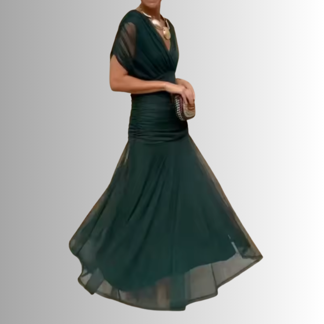 Women’s Dress | Draped V Neck Maxi
