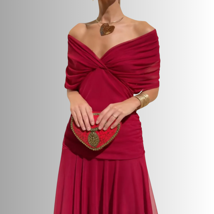 Women’s Dress | Draped V Neck Maxi