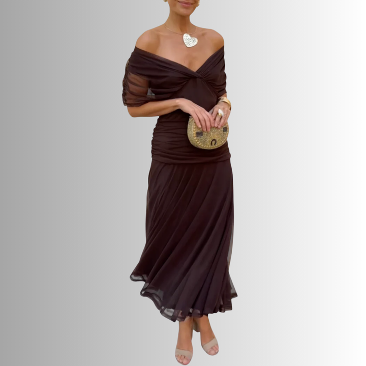 Women’s Dress | Draped V Neck Maxi