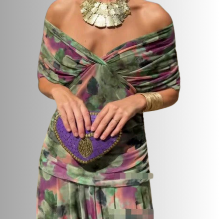 Women’s Dress | Draped V Neck Maxi