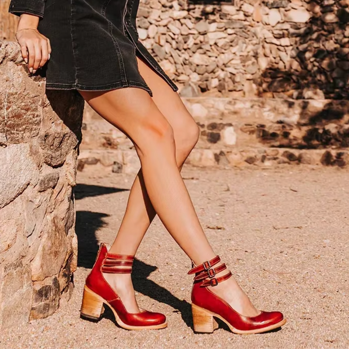 Heels For Women | Ankle Strap Block Heel Boot