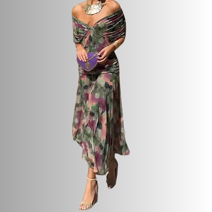 Women’s Dress | Draped V Neck Maxi