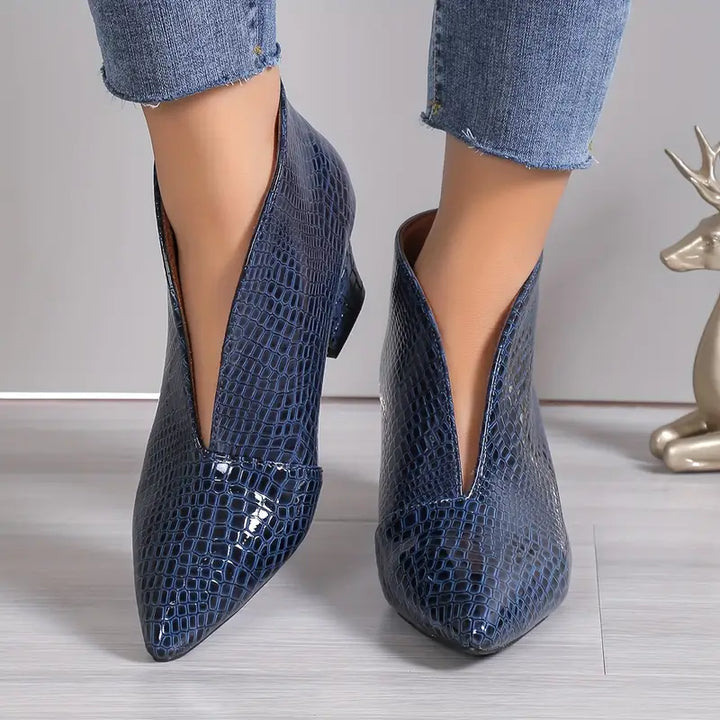 Boots for Women | Textured Block Heel Ankle Style