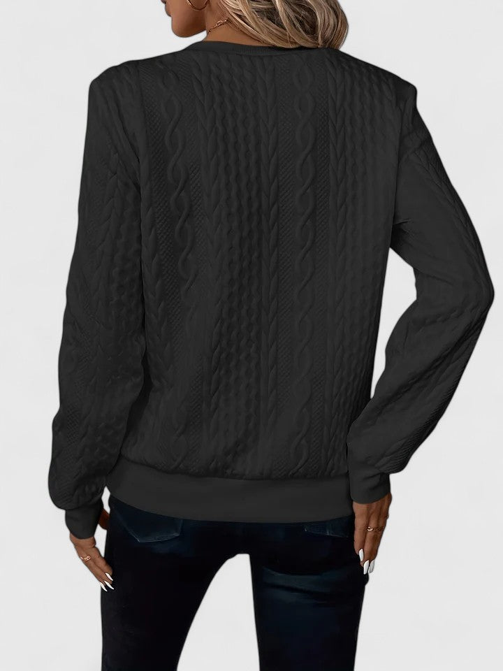 Women’s Sweater | Quarter Zip Cable Pattern