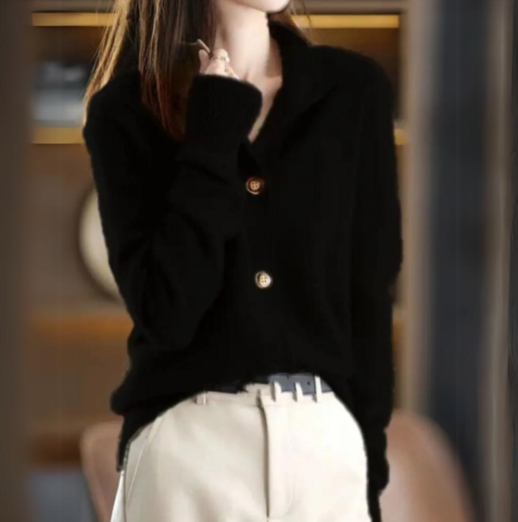 Women's Cardigan | Structured Collar Shape