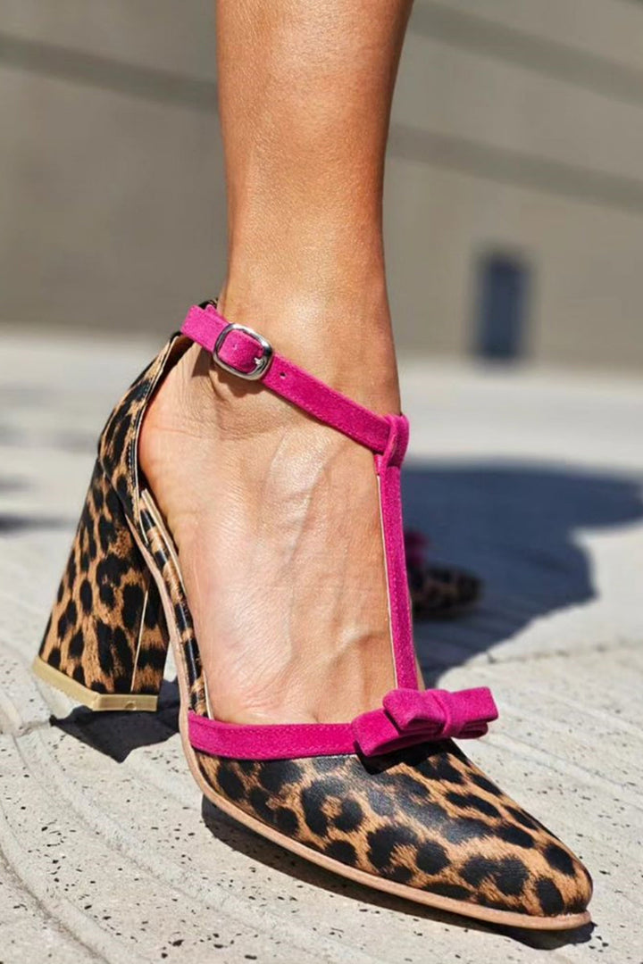 Heels For Women | T-Strap Bow Detail Style