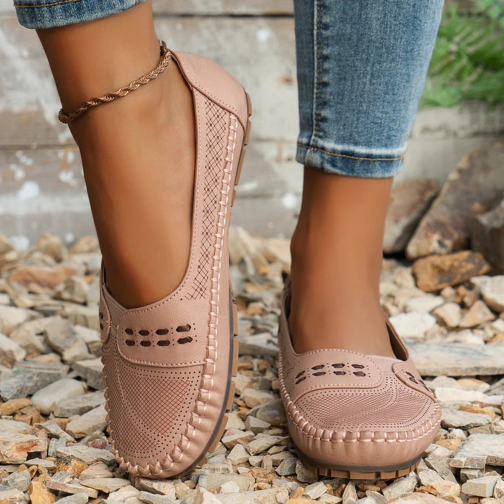 Loafers For Women | Perforated Closed Toe Slip-On