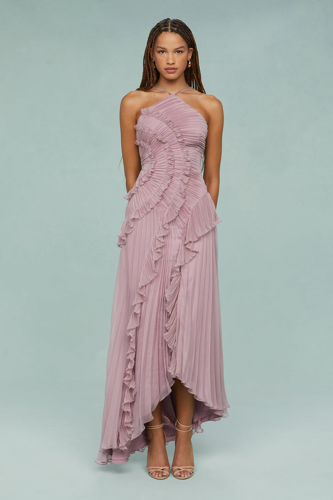 Women’s Dress | Halter Neck Pleated Maxi