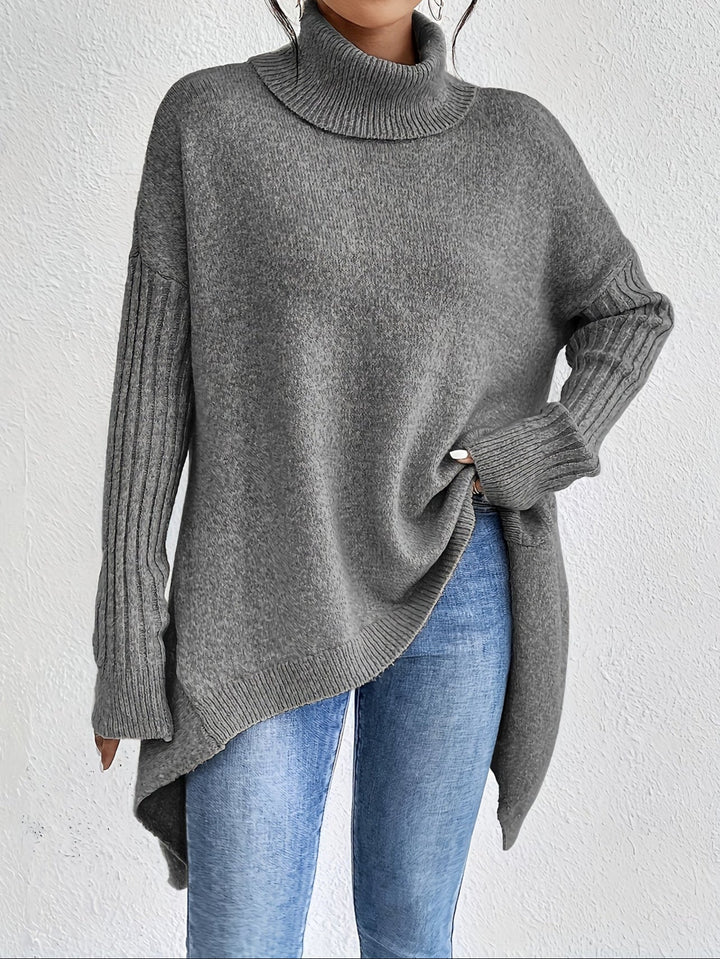 Women’s Sweater | Turtleneck Asymmetric Knit