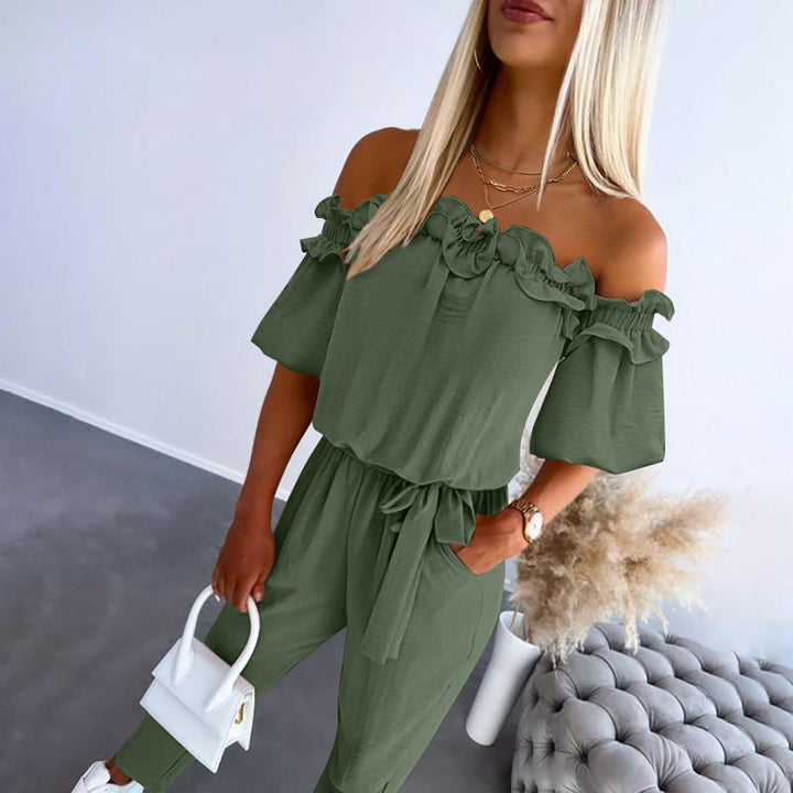 Women’s Jumpsuit | Off Shoulder Tie-Waist