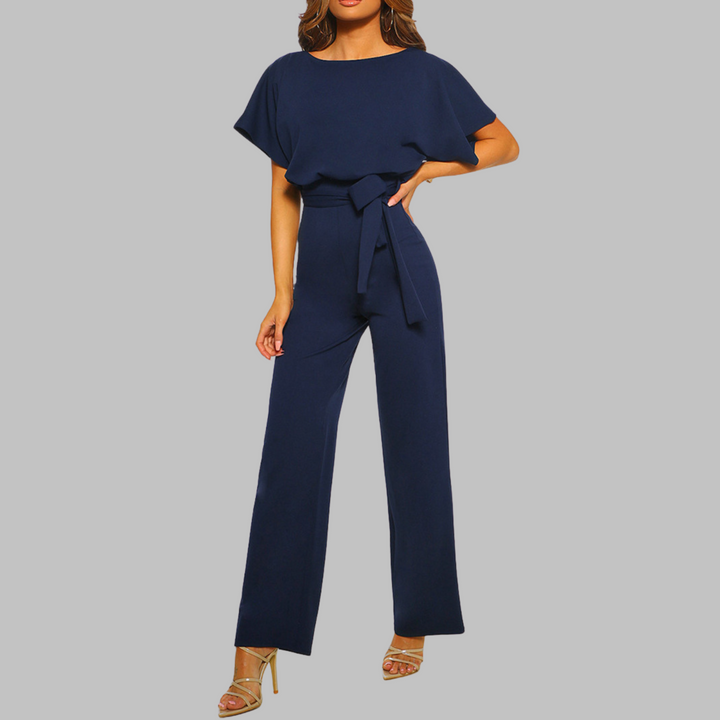Women's Wide-Leg Jumpsuit | Belted Batwing Sleeve