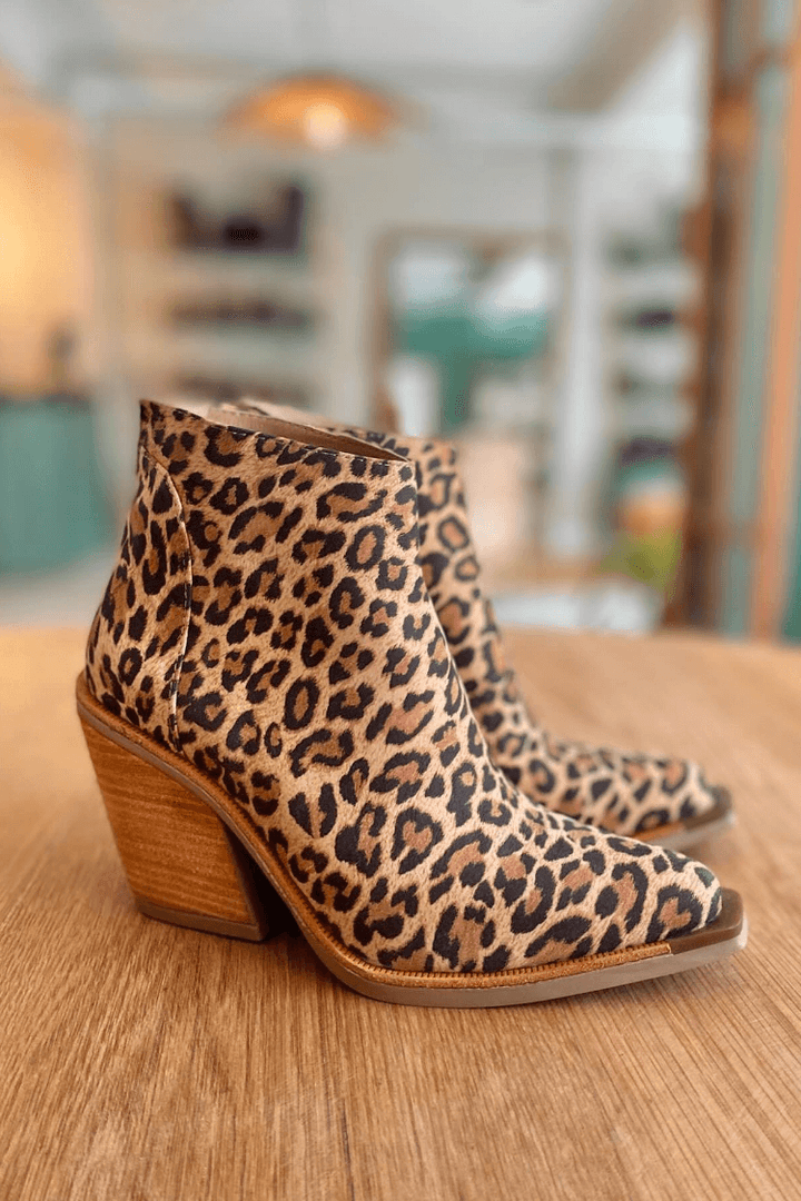 Boots for Women | Ankle-Height Block Heel and Panther Print